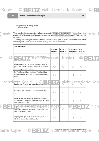 Resilienz: Entscheidende Entscheidungen