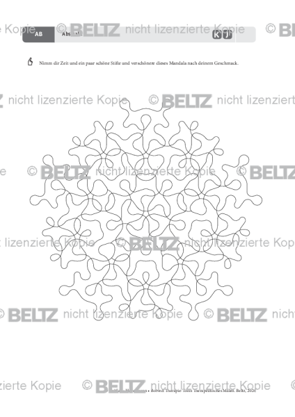 Therapeutisches Malen: Abstraktes Mandala 2