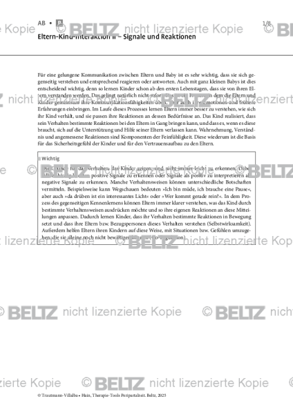 Peripartalzeit: Eltern-Kind-Interaktion II – Signale und Reaktionen