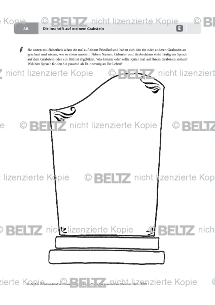 Therapeutisches Schreiben: Die Inschrift auf meinem Grabstein