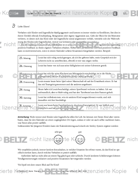 Aggression: Kalender für schöne Momente