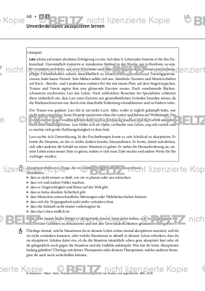 Emotionsregulation (K/J): Unveränderbares akzeptieren lernen