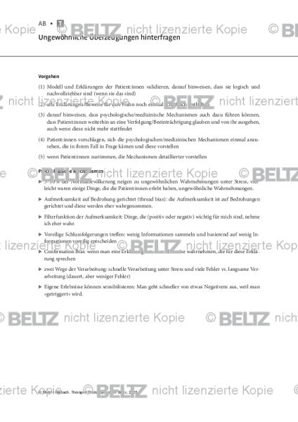 Psychosen: Ungewöhnliche Überzeugungen hinterfragen
