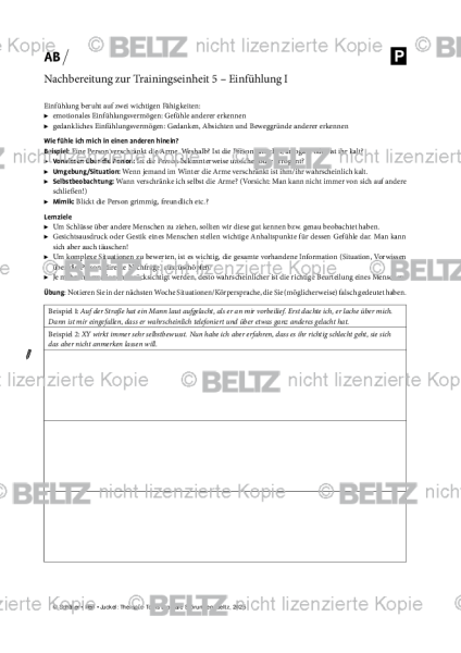 MKT-Bipolar: Nachbereitung zur Einheit 5 – Einfühlung I
