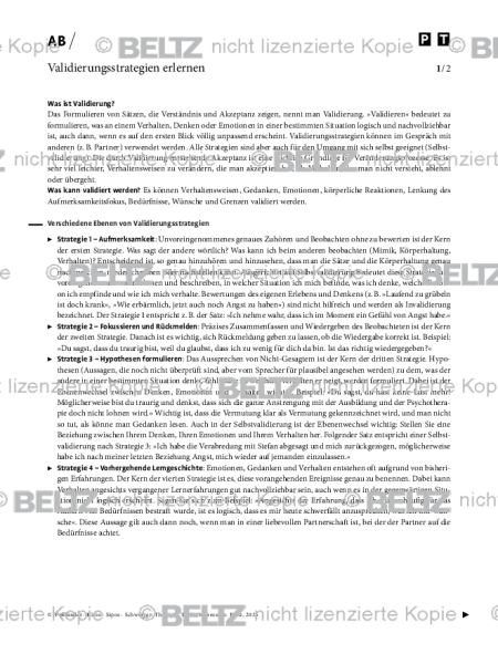 Depression: Validierungsstrategien erlernen