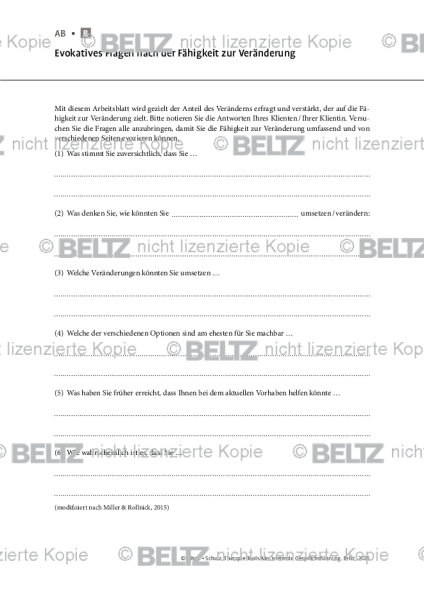 Motivierende Gesprächsführung: Evokatives Fragen nach der Fähigkeit zur Veränderung