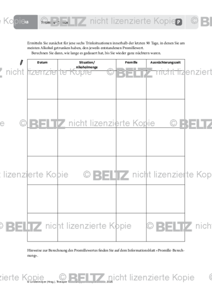 Gruppentherapie: Promille-Grenze