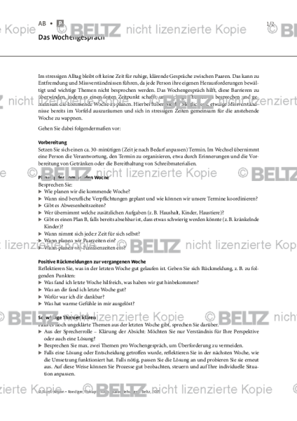 Paarbeziehungen: Das Wochengespräch