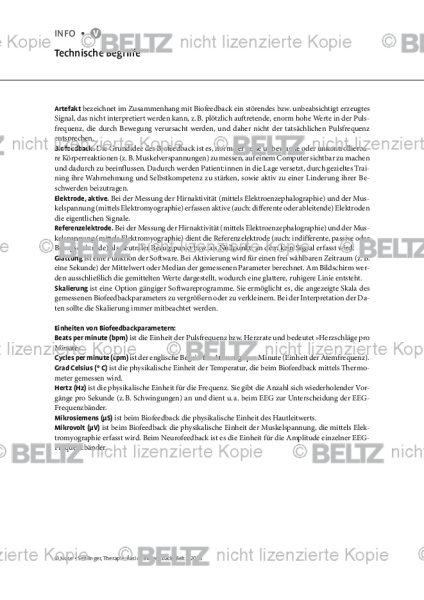 Biofeedback: Technische Begriffe