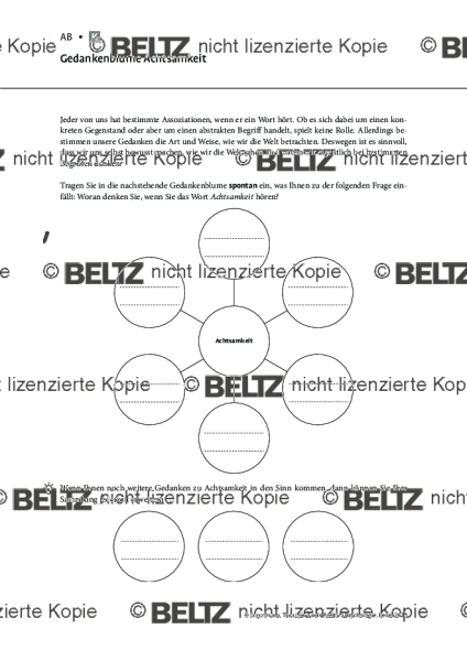 Positive Psychologie: Gedankenblume Achtsamkeit