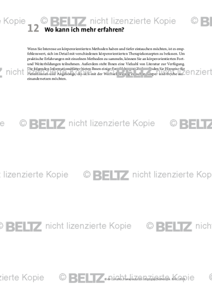 Körperpsychotherapie: Einleitung Wo kann ich mehr erfahren?