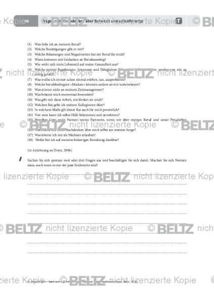 Psychoonkologie: Fragen zum Nachdenken über Burn-out und Selbstfürsorge