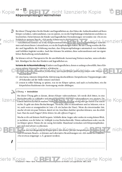 Emotionsregulation (K/J): Körperempfindungen wahrnehmen