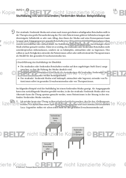 Schematherapie: Stuhldialog mit dem strafenden / fordernden Modus: Beispieldialog