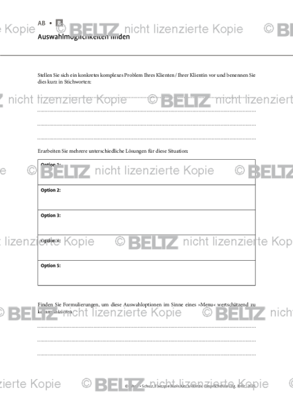 Motivierende Gesprächsführung: Auswahlmöglichkeiten finden