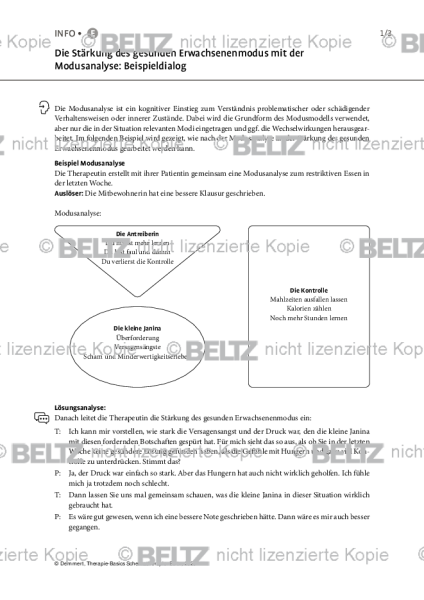 Schematherapie: Die Stärkung des gesunden Erwachsenenmodus mit der Modusanalyse: Beispieldialog