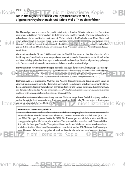 Die Plananalyse im Kontext von Psychotherapieschulen, allgemeiner Psychotherapie und Dritte-Welle-Th