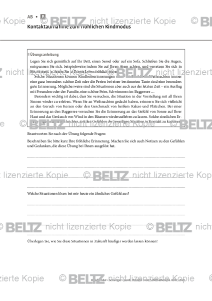 Schematherapie: Kontaktaufnahme zum fröhlichen Kindmodus