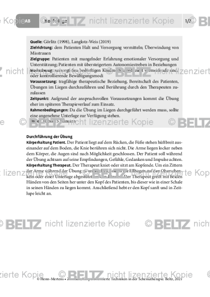 Körperorientierte Techniken: Kopfwiegen
