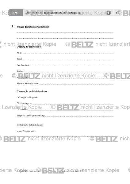 Leitfaden für ein psychoonkologisches Erstgespräch