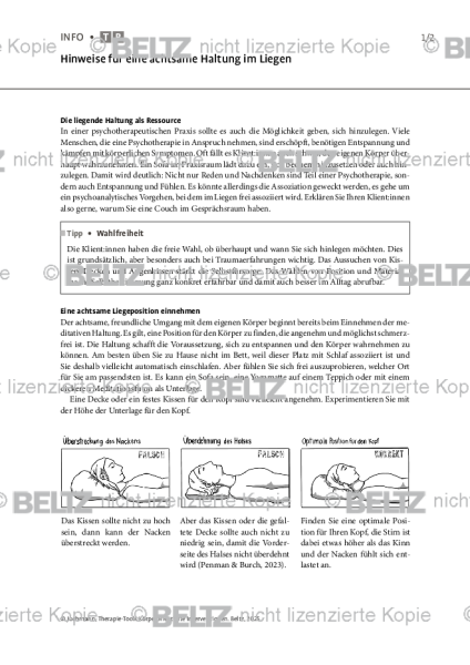 Körperorientierte Interventionen: Hinweise für eine achtsame Haltung im Liegen