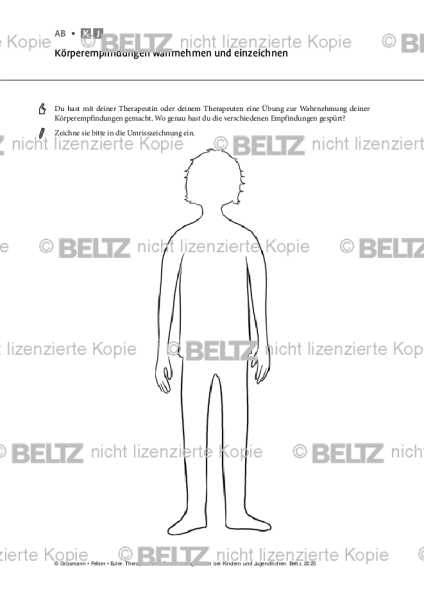 Emotionsregulation (K/J): Körperempfindungen wahrnehmen und einzeichnen