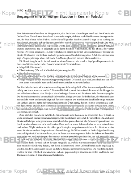 MBCT: Umgang mit einer schwierigen Situation im Kurs: ein Todesfall