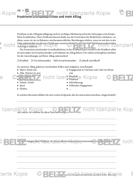 Emotionale Grundbedürfnisse: Frustrierte Grundbedürfnisse und mein Alltag