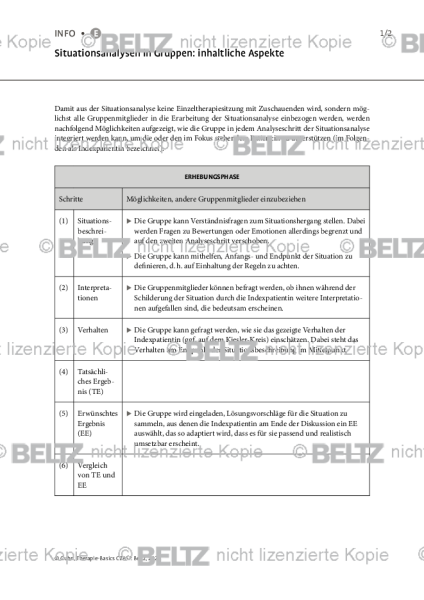 CBASP: Situationsanalysen in Gruppen: inhaltliche Aspekte