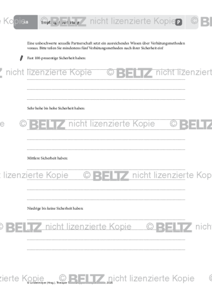 Gruppentherapie: Empfängnisverhütung