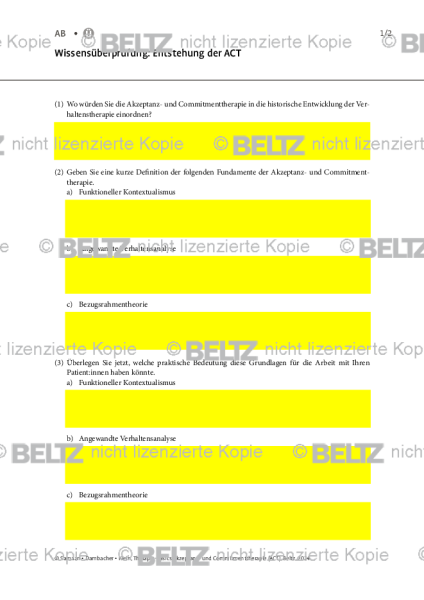 Wissensüberprüfung: Entstehung der ACT