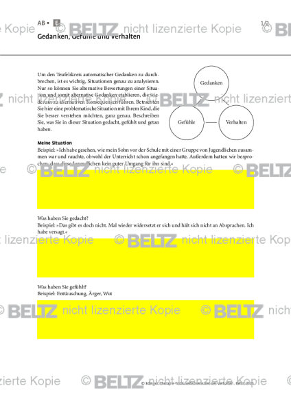 Selbstverletzendes Verhalten: Gedanken, Gefühle und Verhalten