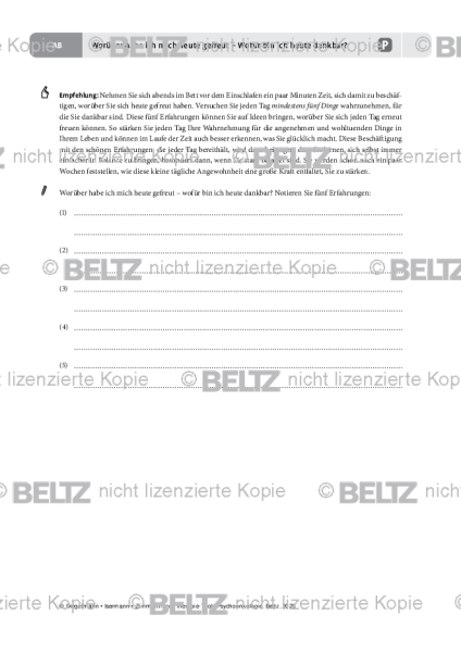 Psychoonkologie: Worüber habe ich mich heute gefreut – Wofür bin ich heute dankbar?