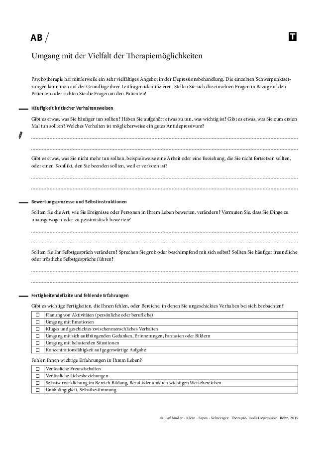 Depression Umgang mit der Vielfalt der Therapiemöglichkeiten