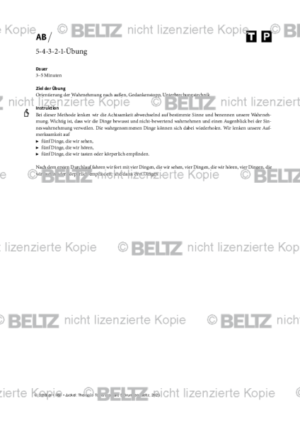 Bipolare Störungen: 5-4-3-2-1-Übung