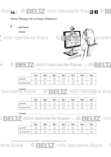 Kinder- und Jugendlichenpsychotherapie: Meine Übungen für zu Hause (Mädchen)
