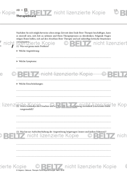 Angststörungen: Therapiebilanz