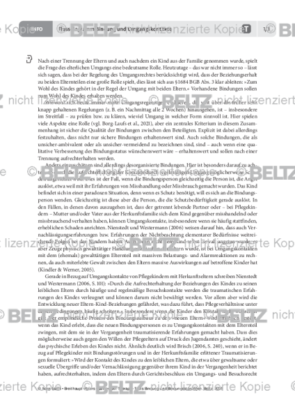 Flussdiagramm Bindung und Umgangskontakte