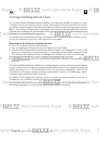 Bipolare Störungen: Anleitung: Erarbeitung eines Life-Charts