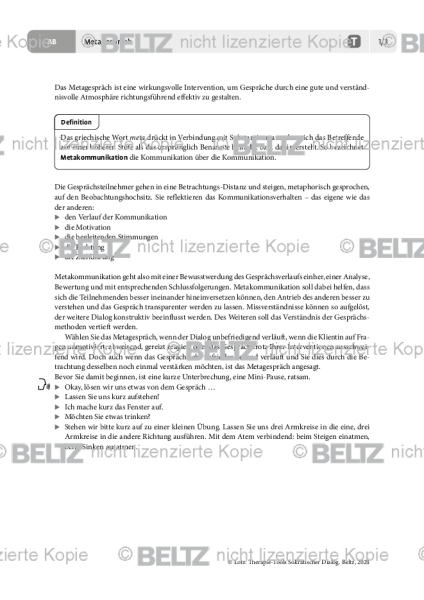 Sokratischer Dialog: Metagespräch