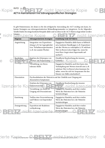 ACT in Kombination mit störungsspezifischen Strategien