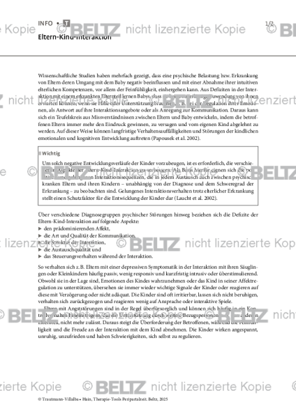 Peripartalzeit: Eltern-Kind-Interaktion