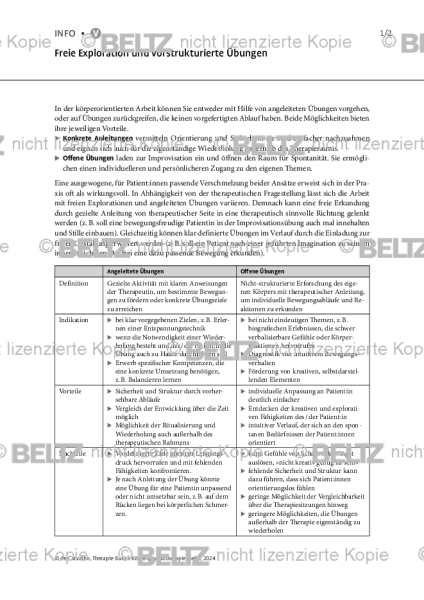 Körperpsychotherapie: Freie Exploration und vorstrukturierte Übungen