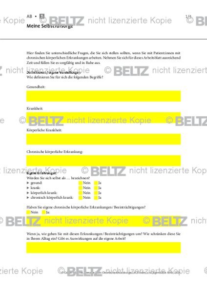 Chronische Erkrankungen: Meine Selbstfürsorge