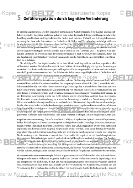 Emotionsregulation (K/J): Einleitung – Gefühlsregulation durch kognitive Veränderung