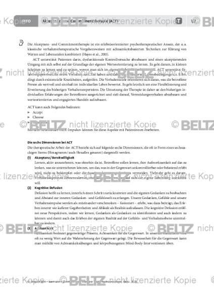 Psychoonkologie: Akzeptanz- und Commitmenttherapie (ACT)