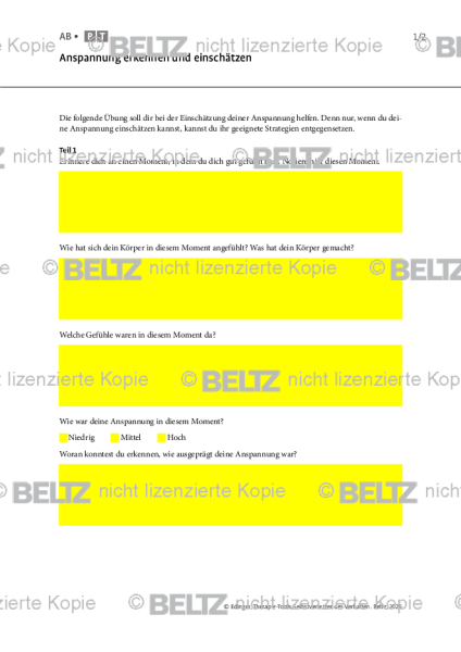 Selbstverletzendes Verhalten: Anspannung erkennen und einschätzen