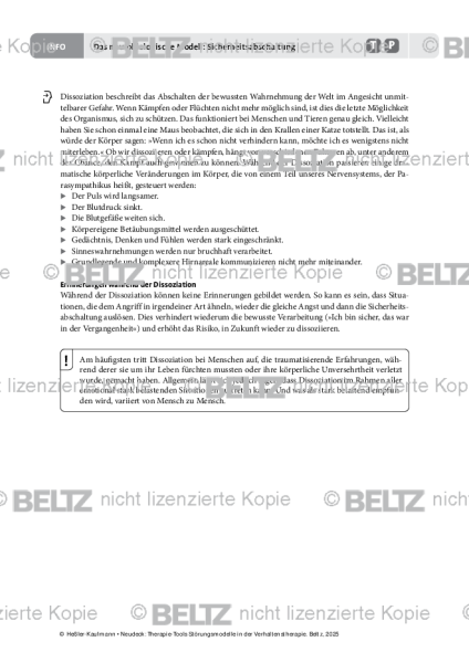 Störungsmodelle: Das neurobiologische Modell: Sicherheitsabschaltung