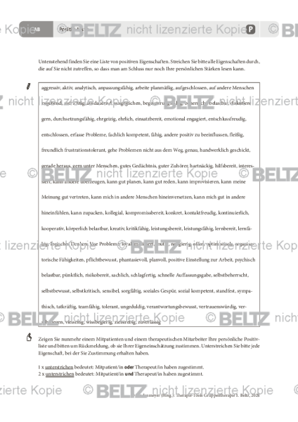 Gruppentherapie: Positiv-Liste