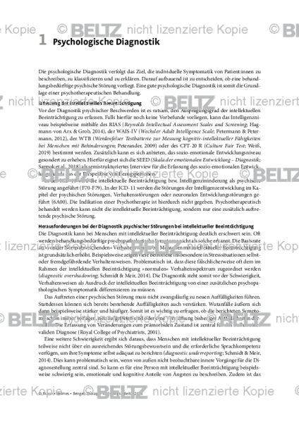 Angst und geistige Behinderung: Psychologische Diagnostik